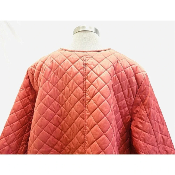 NWT CROFT & BARROW Women Button Down Quilted Orange Jacket Lightweight 3X - Picture 9 of 15